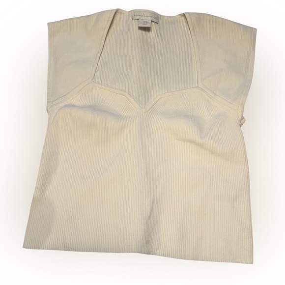 House of Harlow 1960|  cap sleeve ribbed crop top | Color: Cream | Size: M - Picture 6 of 8